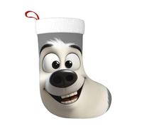 HLBSDM Chaussette de Noël à motif ours polaire souriant, 45 cm, à suspendre à la cheminée avec boucle, pour une fête de fin d'année en famille.