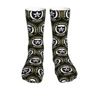 HLBSDM Chaussettes de course à coussin d'air pour vétéran de l'armée, 2e division d'infanterie, chaussettes respirantes à col rond