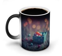 HLBSDM Coffret cadeau bleu - Mug à café thermochromique en céramique - Mug magique à changement de couleur selon la température - Design unique - Idée cadeau originale