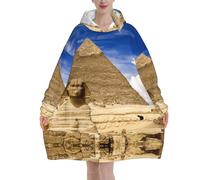 HLBSDM Couverture à capuche portable avec poche géante, motif pyramides d'Égypte, cape surdimensionnée pour hommes et femmes, vêtement d'intérieur idéal pour la maison, le bureau et les voyages.
