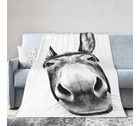 HLBSDM Couverture de Voyage légère en Flanelle, Motif Mule, Motif Jeune tête, 152 x 127 cm, Facile à Transporter, idéale pour Le Camping et la Maison