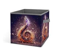 HLBSDM Cube de rangement pliable en tissu imprimé « Explosion musicale » de 27 cm (10,6 pouces) pour étagères décoratives et placards