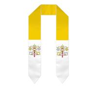 HLBSDM Écharpe de remise de diplôme aux couleurs du Vatican (2025/2026), 183 cm, écharpe internationale pour étudiants, cadeau de décoration double face