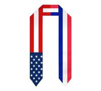 HLBSDM Écharpe de remise de diplôme, drapeau américain, France, français, pour étudiants étrangers, pour études internationales, convient à tous les types de corps. 1