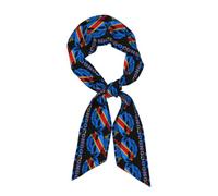 HLBSDM Écharpe longue et fine à rayures, ornée d'un crâne de roi de la République démocratique du Congo, style vintage. Foulard polyvalent et tendance pour femme, idéal au quotidien.