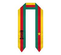 HLBSDM Écharpes, châles et foulards aux couleurs du drapeau du Cameroun, promotion 2025, pour la remise des diplômes des étudiants.