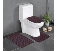 HLBSDM Ensemble de Tapis de Bain en Flanelle Tartan Clan Donald 3 pièces : Tapis de Bain, Housse de siège de Toilette, Tapis de Baignoire | Douceur Incomparable