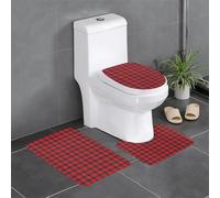 HLBSDM Ensemble de Tapis de Bain en Flanelle Tartan Clan Robertson, 3 pièces : Tapis de Bain, Housse de siège de Toilette, Tapis de Baignoire | Douceur Incomparable
