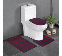 HLBSDM Ensemble de Tapis de Bain en Flanelle Tartan Clan Robinson, 3 pièces : Tapis de Bain, Housse de siège de Toilette, Tapis de Baignoire | Douceur Incomparable