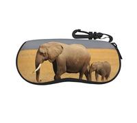 HLBSDM Étui à lunettes ultra-léger, antichoc et résistant aux rayures, imprimé éléphant d'Afrique, pour lunettes de soleil et de vue.
