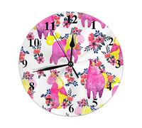 HLBSDM Horloge Murale Licornes et Fleurs, Cheval Mystique Mignon avec Une Corne, silencieuse, sans tic-tac, Horloge Murale décorative à Piles, 10 Pouces