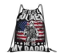 HLBSDM Il n'est pas seulement un soldat, il est mon papa Sacs Sac à dos Sac à cordon Sac de sport Voyage Randonnée Plage 16X14 pouces
