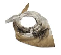 HLBSDM Mouchoirs carrés doux à deux rhinocéros, foulards bandanas, motif animal amusant carlin, masque pour homme et femme unisexe