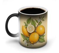 HLBSDM Mug à café en céramique citron et vanille, à changement de couleur, thermosensible, humoristique, magique, cadeau original pour un anniversaire, homme ou femme.