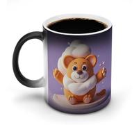 HLBSDM Mug en céramique à motif barbe à papa et animaux mignons, thermosensible, amusant, magique, cadeau original pour un anniversaire, homme ou femme.