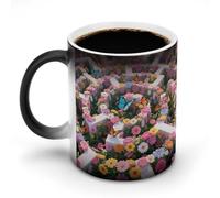 HLBSDM Mug Labyrinthe de Fleurs à Couleur Changeante Thermosensible, Mug Magique en Céramique, Image Apparaissant à la Chaleur, Mug à Café Créatif et Personnalisé pour les Amis