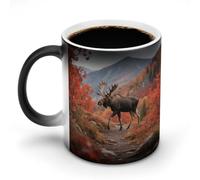 HLBSDM Mug magique en céramique thermosensible avec un orignal majestueux qui change de couleur. L'image apparaît lorsqu'on le chauffe. Mug à café créatif et personnalisé pour les amis.