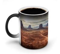 HLBSDM Mug thermosensible en céramique avec motif Monument Valley, idéal pour le thé, le chocolat chaud ou le lait. Un cadeau original pour un anniversaire ou la Saint-Valentin.