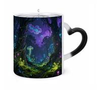 HLBSDM Mug thermosensible Forêt Enchantée à changement de couleur, tasse en céramique originale avec anse, tasse magique, gobelet à café thermosensible pour femmes et hommes, cadeau amusant, 325 ml