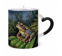 HLBSDM Mug thermosensible Grenouille des forêts tropicales - Mug en céramique original avec anse - Tasse magique - Gobelet à café thermosensible - Cadeau amusant pour femmes et hommes - 325 ml