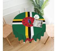 HLBSDM Nappe Ronde Pratique imprimée aux Couleurs du Drapeau du Commonwealth de Dominique, résistante et idéale pour la Maison, Les Restaurants, Les hôtels, Les réceptions et comme Nappe décorative.