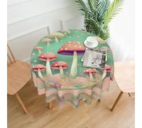HLBSDM Nappe Ronde Pratique imprimée Champignons de rêve, résistante, idéale pour la Maison, Les Restaurants, Les hôtels, Les réceptions et comme Nappe décorative.