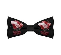 HLBSDM Nœuds papillon pour homme imprimés « Je t’aimerai toujours », ajustables et pré-noués, parfaits pour les soirées smoking et les mariages.