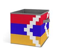 HLBSDM Paniers de rangement pliables de 27 cm (10,6 pouces) avec poignées, à l'effigie du drapeau du Haut-Karabakh, pour l'organisation des placards et des étagères.