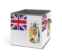 HLBSDM Paniers de rangement pliables en tissu, cubes de 27 cm (10,6 pouces), aux couleurs du drapeau du territoire antarctique britannique, pour placards, jouets et étagères.