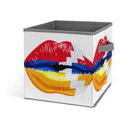 HLBSDM Paniers de rangement pliables en tissu cubiques de 27 cm (10,6 pouces) aux couleurs du drapeau du Haut-Karabakh, parfaits pour la maison et les chambres d'étudiants.