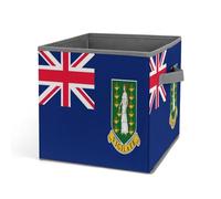 HLBSDM Paniers de rangement pliables en tissu, motif drapeau des Îles Vierges britanniques, cubes de 27 cm (10,6 pouces), pour placards, jouets et étagères.