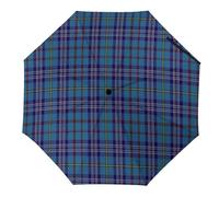 HLBSDM Parapluie triple pliable en mousseline, grand format, motif tartan Elliot, Académie militaire de la Citadelle, protection solaire et pluie.