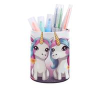 HLBSDM Pot à Crayons en Cuir avec Motif Licornes Mignonnes, Organiseur de Papeterie, boîte de Rangement pour Fournitures artistiques, pour Le Bureau et la Maison