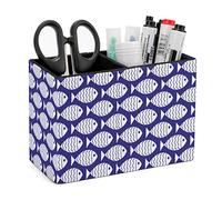HLBSDM Pot à crayons en cuir PU motif chevrons, motif poissons et océans, idéal pour ranger des stylos, pinceaux de maquillage, pour la chambre, le bureau ou la maison.