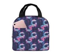 HLBSDM Sac à déjeuner isotherme imprimé renard style cybernétique pour homme et femme, étanche, réutilisable, grande capacité, idéal pour le bureau, le pique-nique ou les voyages