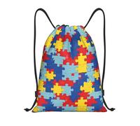 HLBSDM Sac à dos à cordon puzzle pour la sensibilisation à l'autisme, idéal pour le sport, la gym et le yoga, pour adulte (petit format, 35,5 x 43 cm).