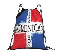 HLBSDM Sac à dos avec cordon de serrage, motif drapeau de la République dominicaine, pour le sport, les voyages, la randonnée, la plage, 40 x 35 cm