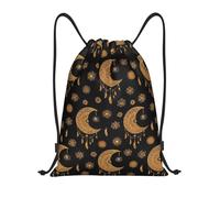 HLBSDM Sac à dos de sport/gymnastique/attrape-rêves mandala bohème en forme de croissant de lune et de soleil, taille moyenne (14 x 16,9 pouces), idéal pour adulte.