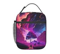 HLBSDM Sac à lunch isotherme réutilisable Bright Night - Petite glacière étanche et mignonne de grande capacité, idéale pour hommes et femmes au travail, en pique-nique ou en camping.