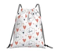 HLBSDM Sac de sport robuste Cinch Sack à motif cœur et mots doux, idéal pour les voyages.