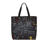 HLBSDM Sac fourre-tout pour femmes mathématiques et physique sac à bandoulière avec fermeture éclair sac à main grande capacité sac d'épicerie réutilisable