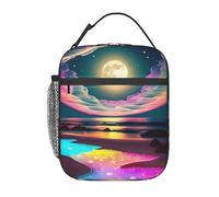 HLBSDM Sac isotherme réutilisable Bright Moon, mignon et étanche - Idéal pour les femmes et les hommes au travail, au bureau, en voyage ou en pique-nique.