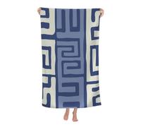 HLBSDM Serviette de Plage en Microfibre Kuba, inspirée des Couleurs Naturelles et géométriques, très Grande (XL), séchage Rapide, Anti-Sable, idéale pour Femmes, Filles et Enfants.