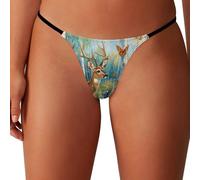 HLBSDM String « Deer in The Forests » pour Femme, Culotte Invisible, sous-vêtements
