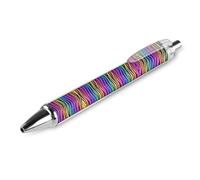 HLBSDM Stylo à bille rétractable à motif crocodile, zèbre arc-en-ciel et nostalgie arc-en-ciel, pointe fine 0,5 mm, en polycarbonate résistant avec clip pour un usage quotidien.