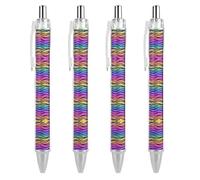 HLBSDM Stylo à bille rétractable à motif crocodile, zèbre arc-en-ciel et nostalgie arc-en-ciel, pointe fine 0,5 mm, en polycarbonate résistant avec clip pour un usage quotidien.