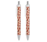 HLBSDM Stylo à bille rétractable à ressort, motif coquelicot rouge, pointe fine 0,5 mm, en polycarbonate résistant avec clip, idéal pour un usage quotidien.
