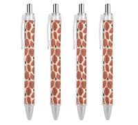 HLBSDM Stylo à bille rétractable à ressort, motif coquelicot rouge, pointe fine 0,5 mm, en polycarbonate résistant avec clip, idéal pour un usage quotidien.