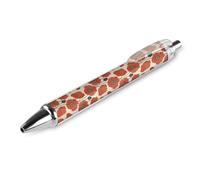 HLBSDM Stylo à bille rétractable à ressort, motif coquelicot rouge, pointe fine 0,5 mm, en polycarbonate résistant avec clip, idéal pour un usage quotidien.