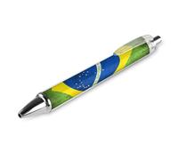 HLBSDM Stylo à bille rétractable humoristique vintage drapeau du Brésil, encre noire, écriture fluide, fournitures de bureau personnalisées, 1 pièce